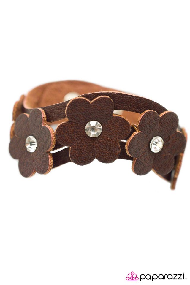 Paparazzi ♥ All In A Row - Brown ♥ Bracelet