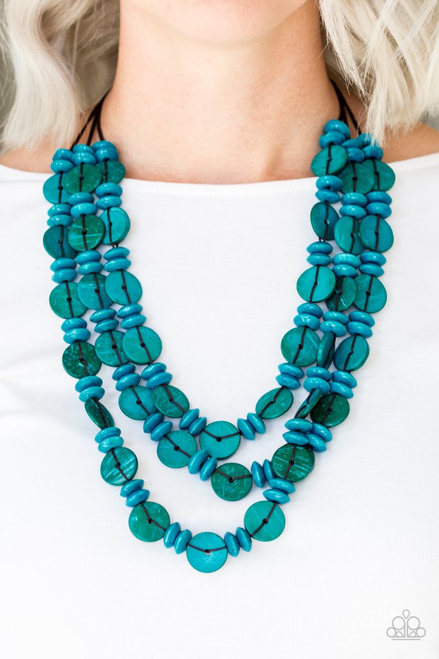 Paparazzi ♥ Barbados Bopper - Blue ♥ Necklace