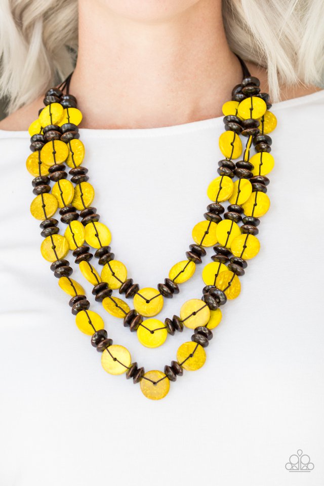Paparazzi ♥ Key West Walkabout - Yellow ♥ Necklace