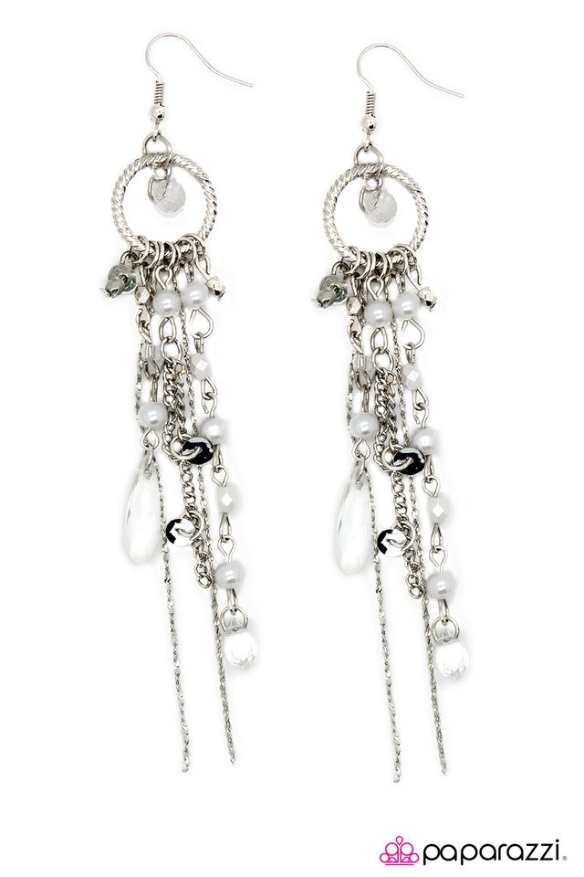 Paparazzi ♥ In the Long Run - White ♥ Earrings