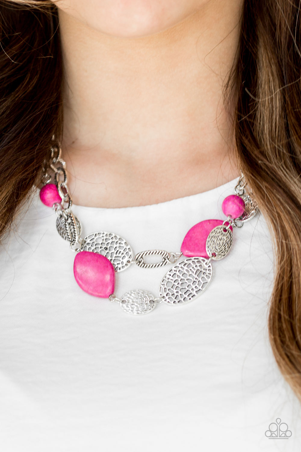 Paparazzi ♥ Second Nature - Pink ♥  Necklace
