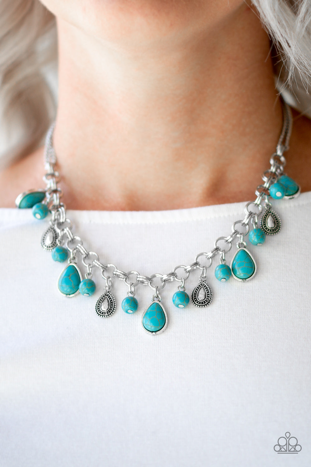 Paparazzi ♥ Welcome To Bedrock - Blue ♥  Necklace