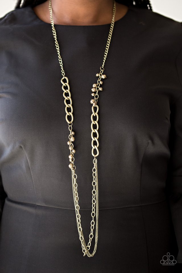 Paparazzi ♥ Mega Megacity - Brass ♥ Necklace