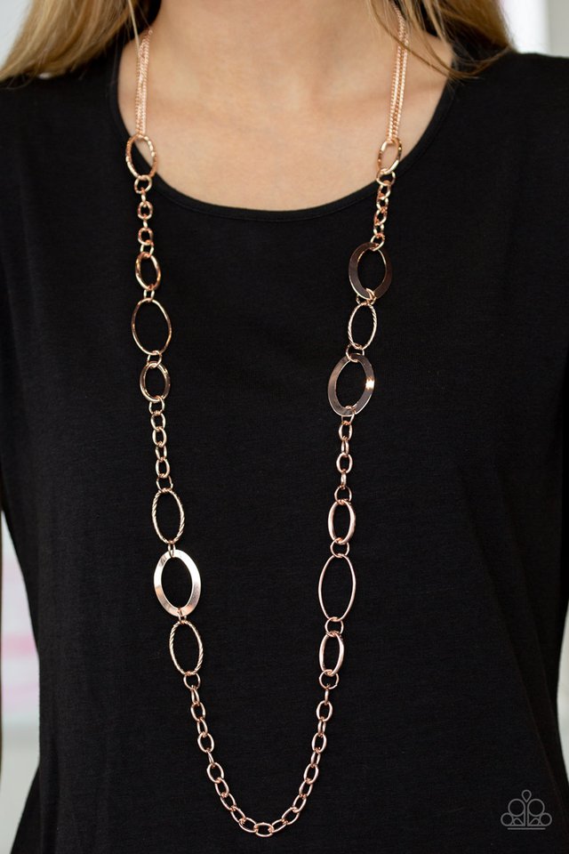 Paparazzi ♥ Chain Cadence - Rose Gold ♥ Necklace