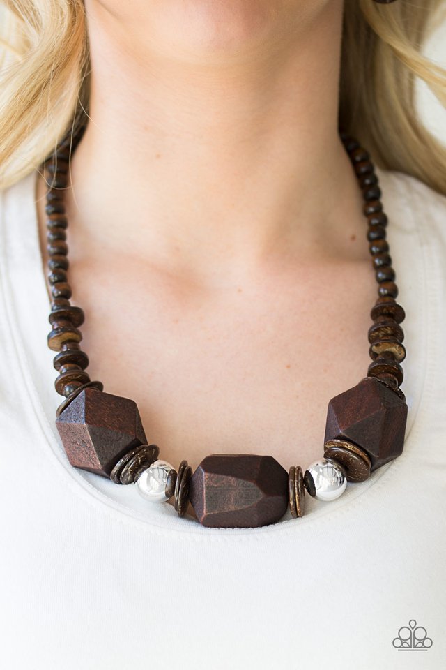 Paparazzi ♥ Costa Maya Majesty - Brown ♥ Necklace