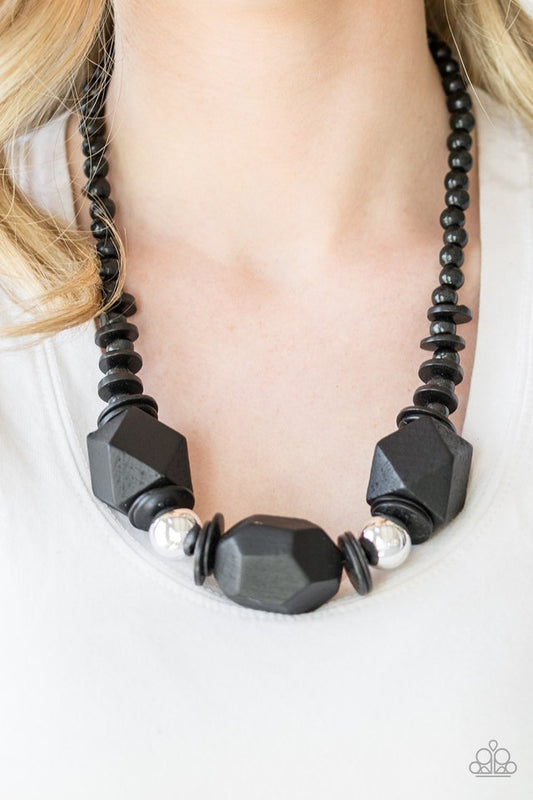 Paparazzi ♥ Costa Maya Majesty - Black ♥ Necklace