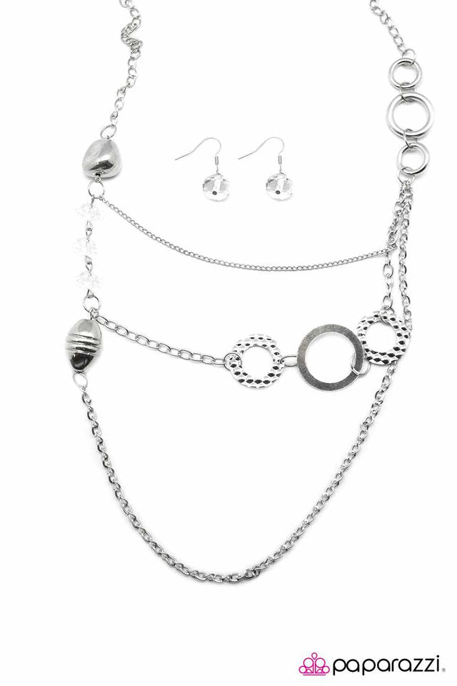 Paparazzi ♥ In A Roundabout Way - White ♥ Necklace