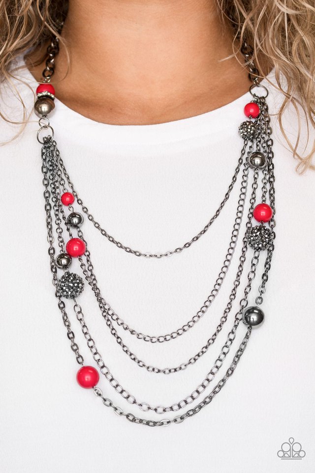 Paparazzi ♥ Radiant Renegade - Red ♥ Necklace