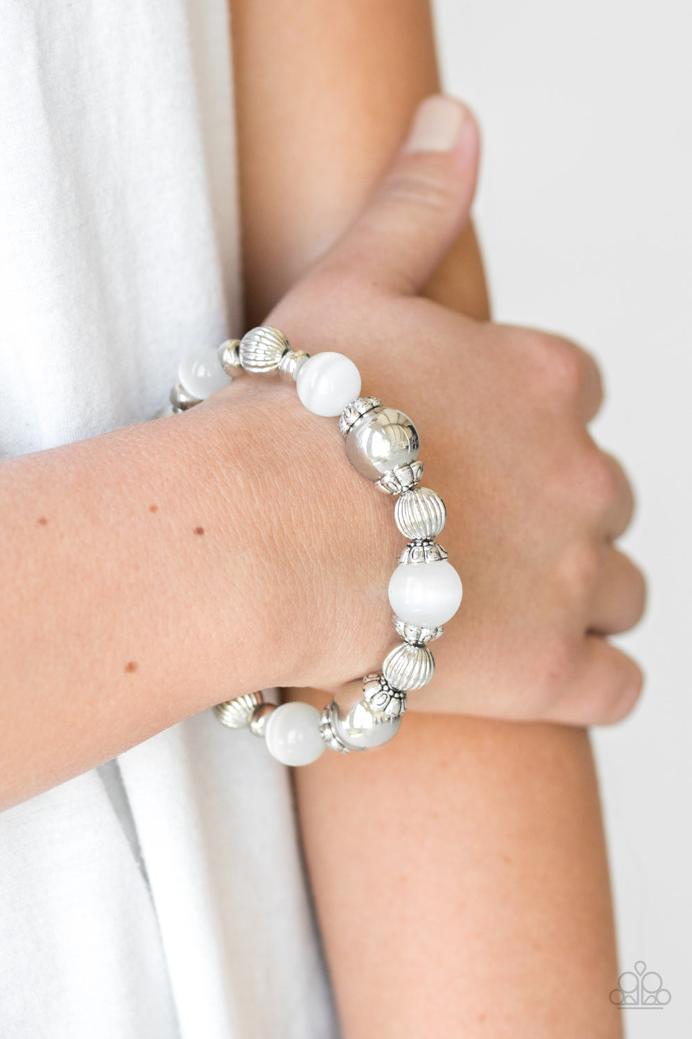 Paparazzi ♥ Once Upon A MARITIME - White ♥  Bracelet