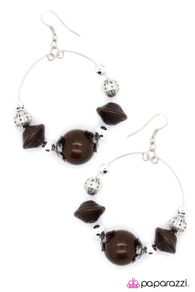Paparazzi ♥ Move Along - Brown ♥ Earrings