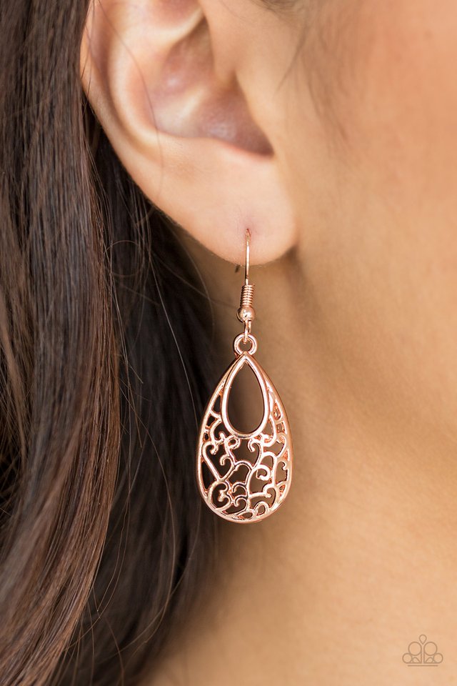 Paparazzi ♥ Always Be VINE - Rose Gold ♥ Earrings