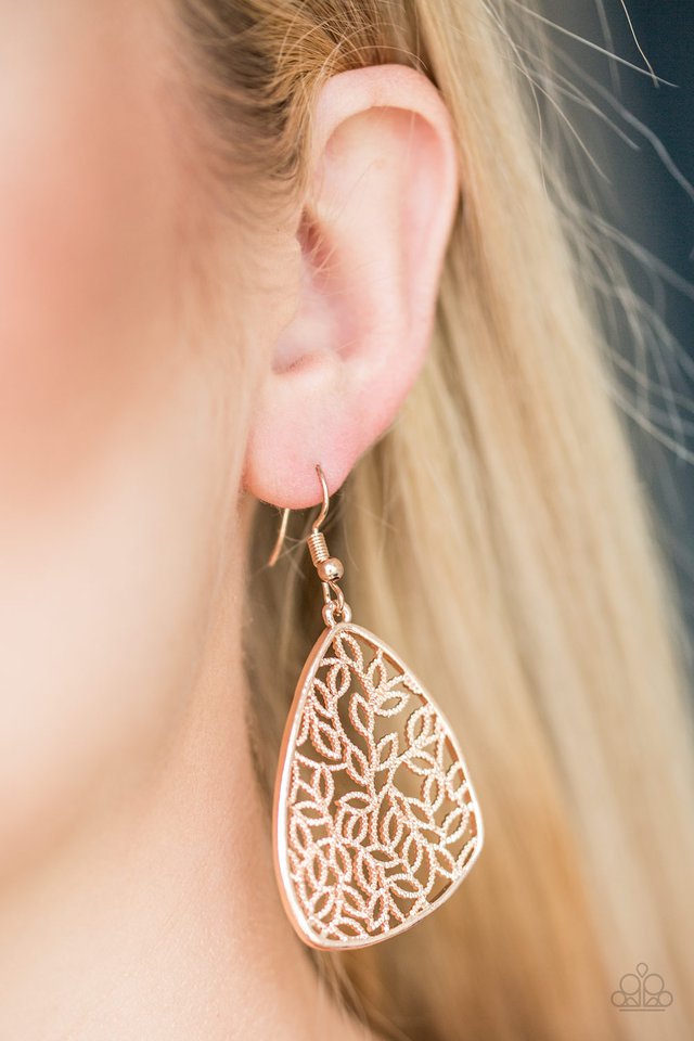 Paparazzi ♥ Time To LEAF - Rose Gold ♥ Earrings