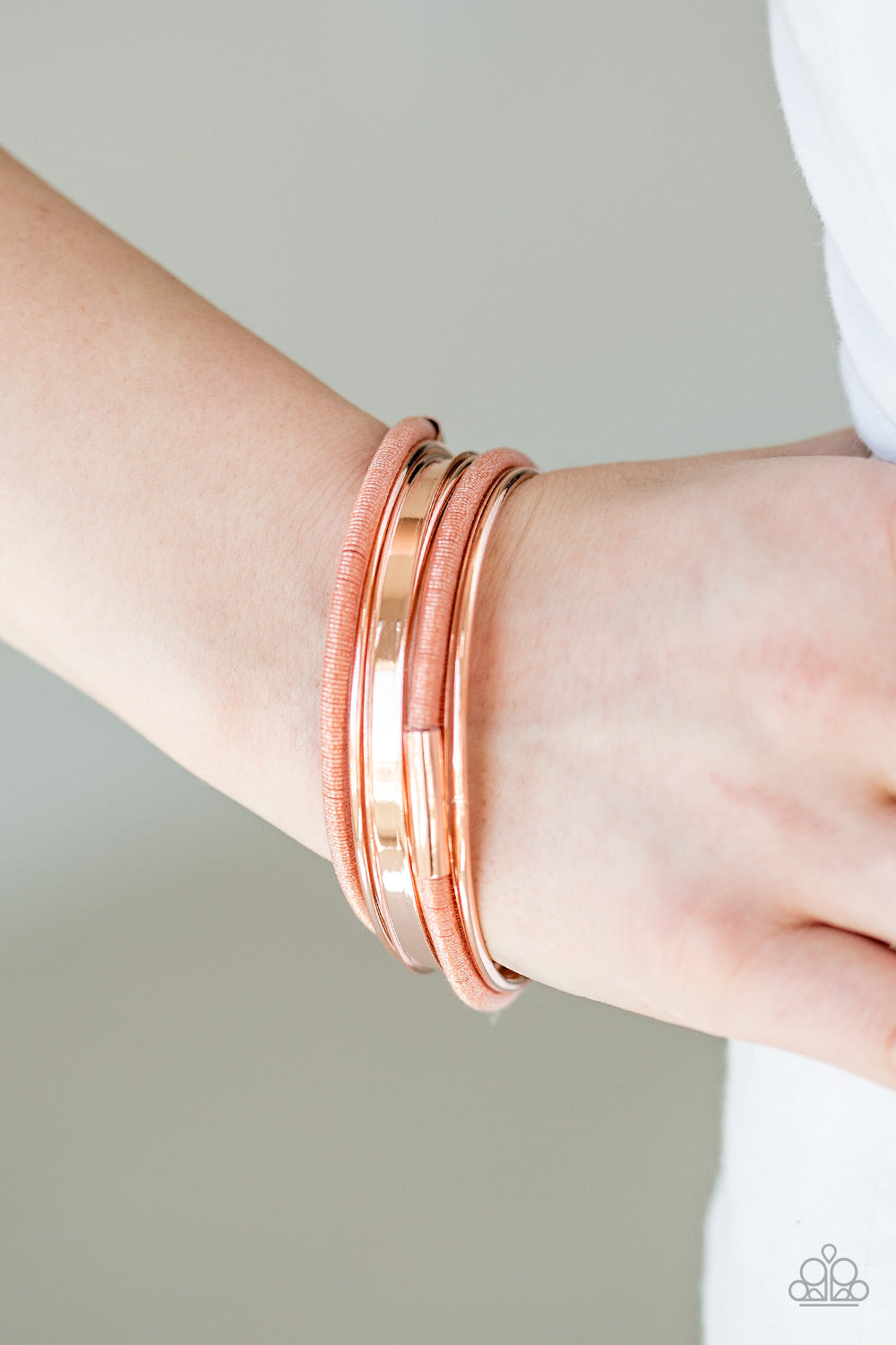 Paparazzi ♥ Pay A Hefty SHINE - Copper ♥  Bracelet
