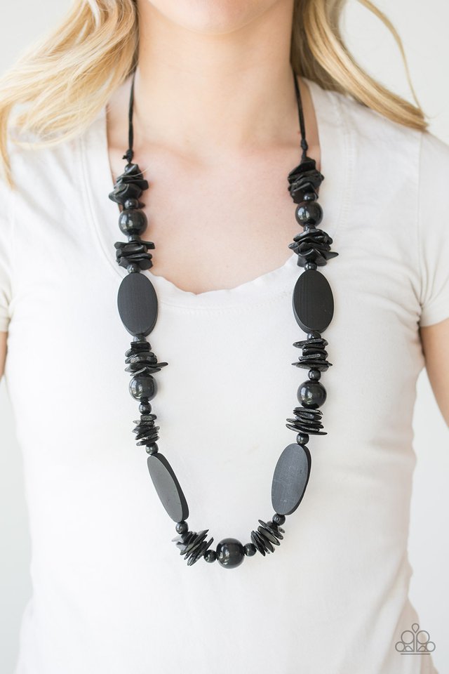 Paparazzi ♥ Carefree Cococay - Black ♥ Necklace