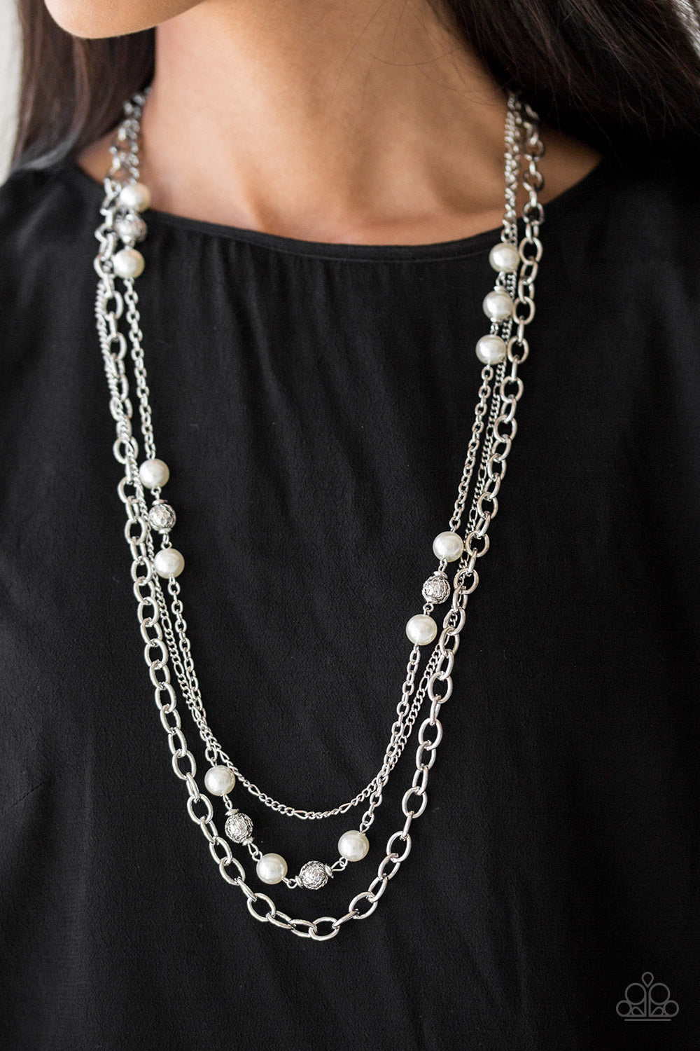 Paparazzi ♥ Classical Cadence - White ♥  Necklace