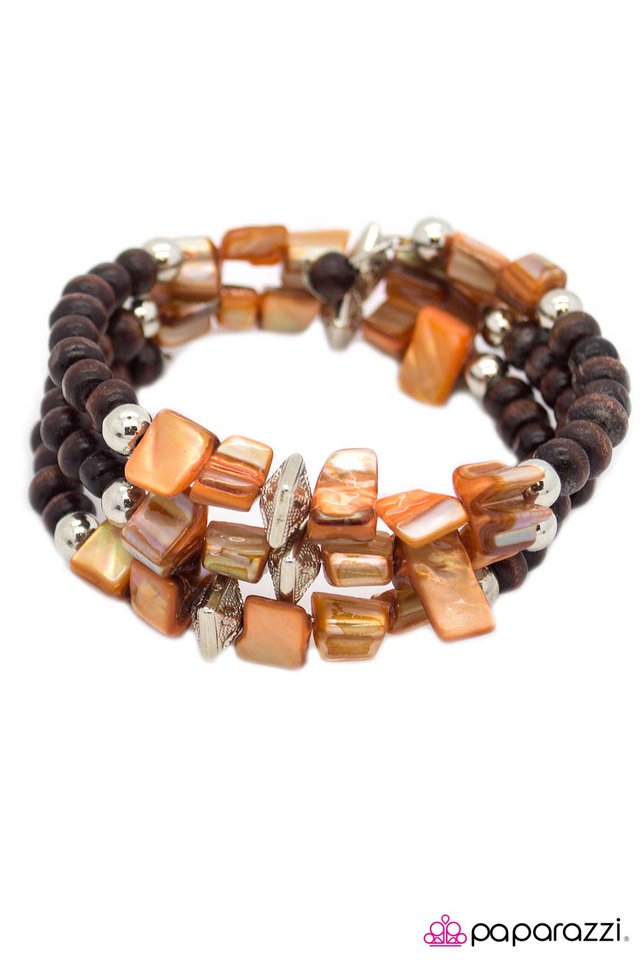 Paparazzi ♥ Downward Spiral - Orange ♥ Bracelet