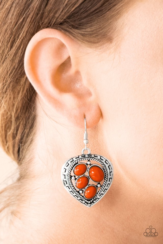 Paparazzi ♥ Wild Heart Wonder - Orange ♥ Earrings