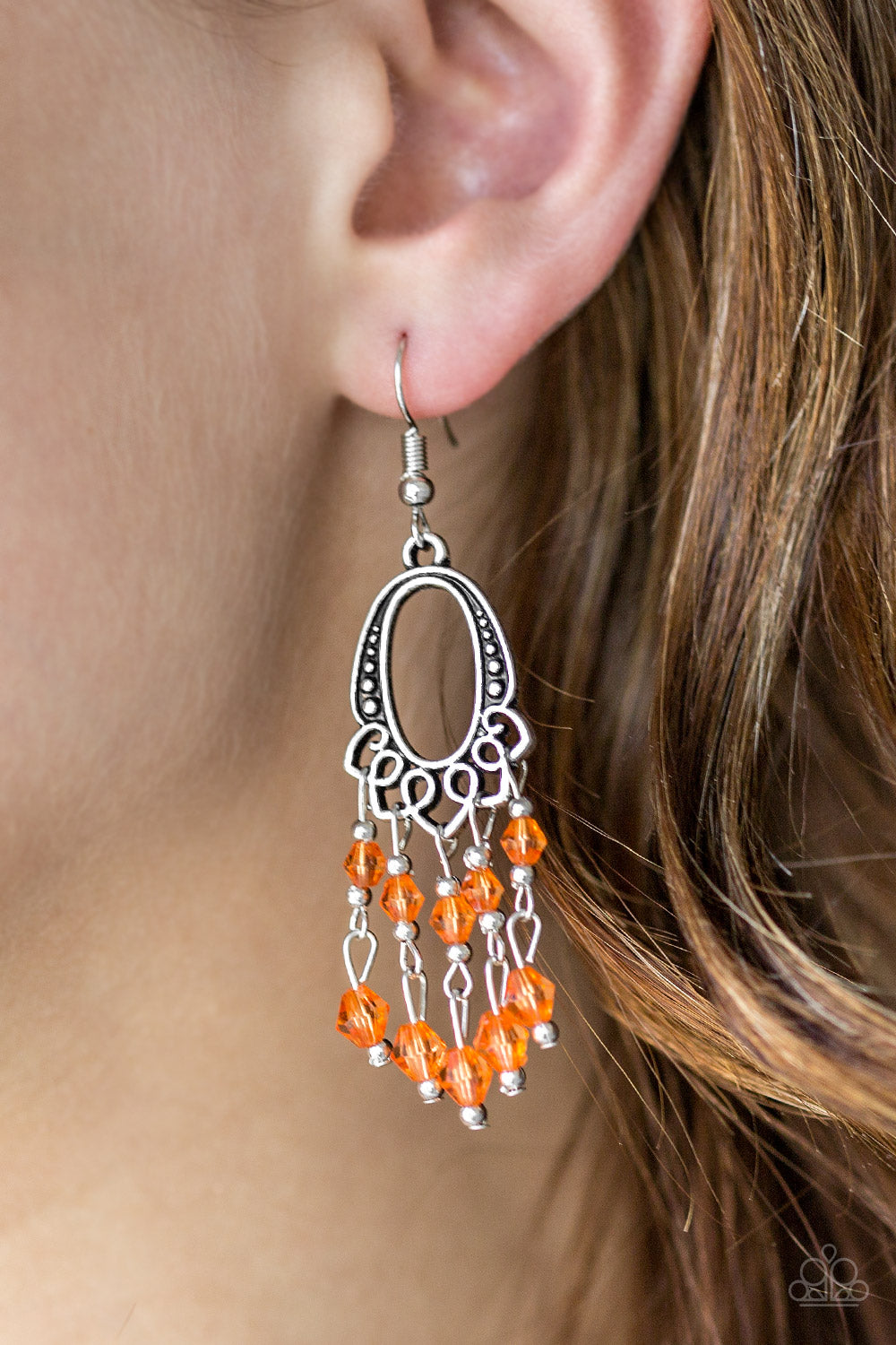 Paparazzi ♥ Not The Only Fish In The Sea - Orange ♥  Earrings