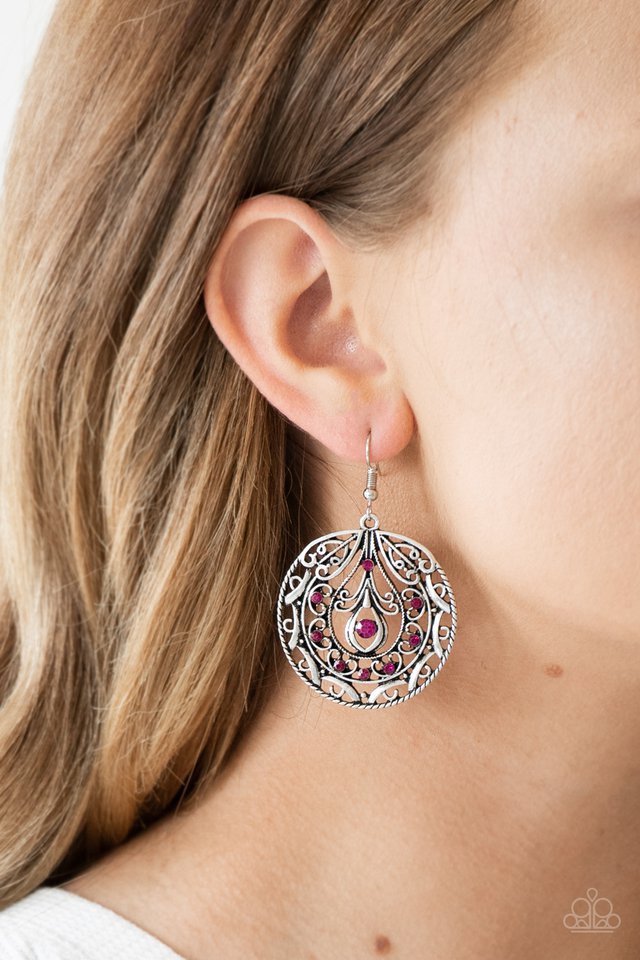 Paparazzi ♥ Choose To Sparkle - Pink ♥ Earrings