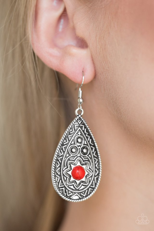 Paparazzi ♥ Summer Sol - Red ♥ Earrings