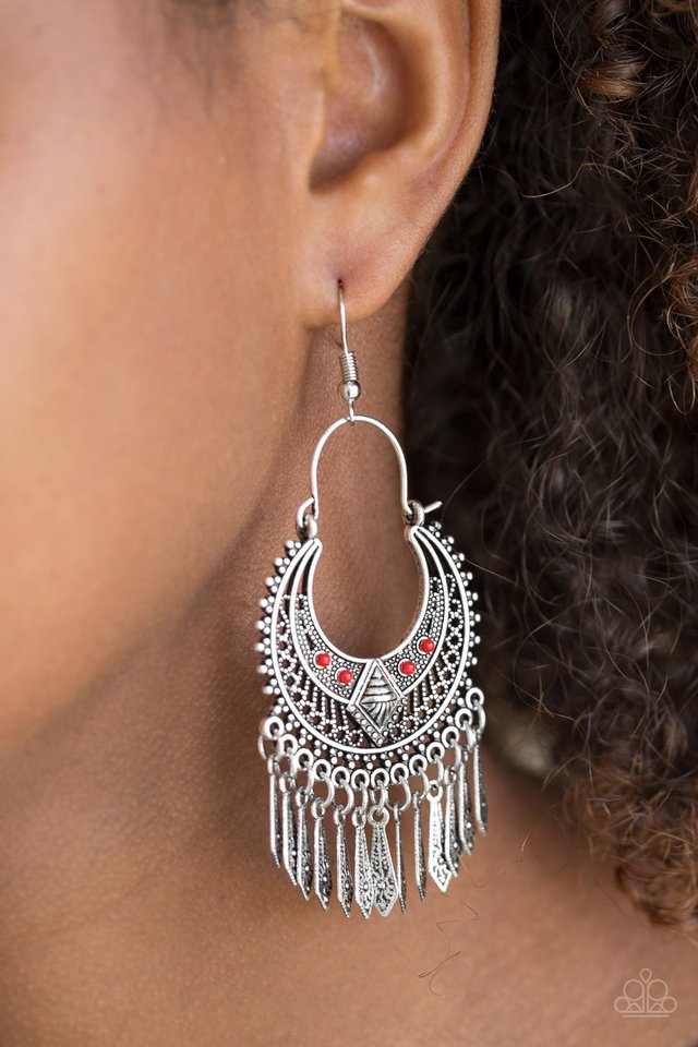 Paparazzi ♥ Walk On The Wildside - Red ♥ Earrings