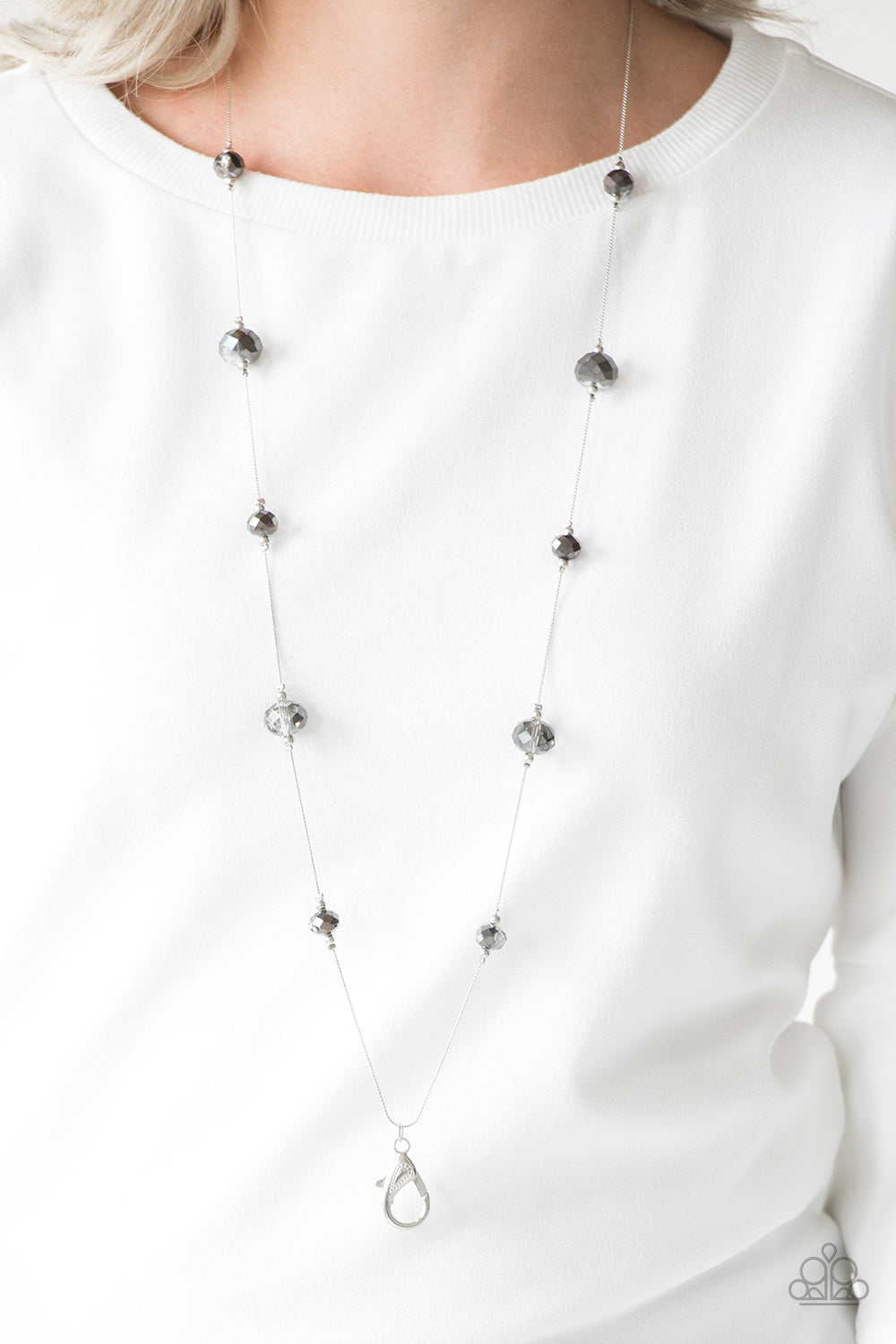 Paparazzi ♥ Champagne On The Rocks - Silver ♥  Lanyard