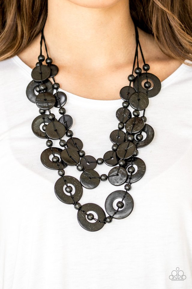 Paparazzi ♥ Catalina Coastin - Black ♥ Necklace