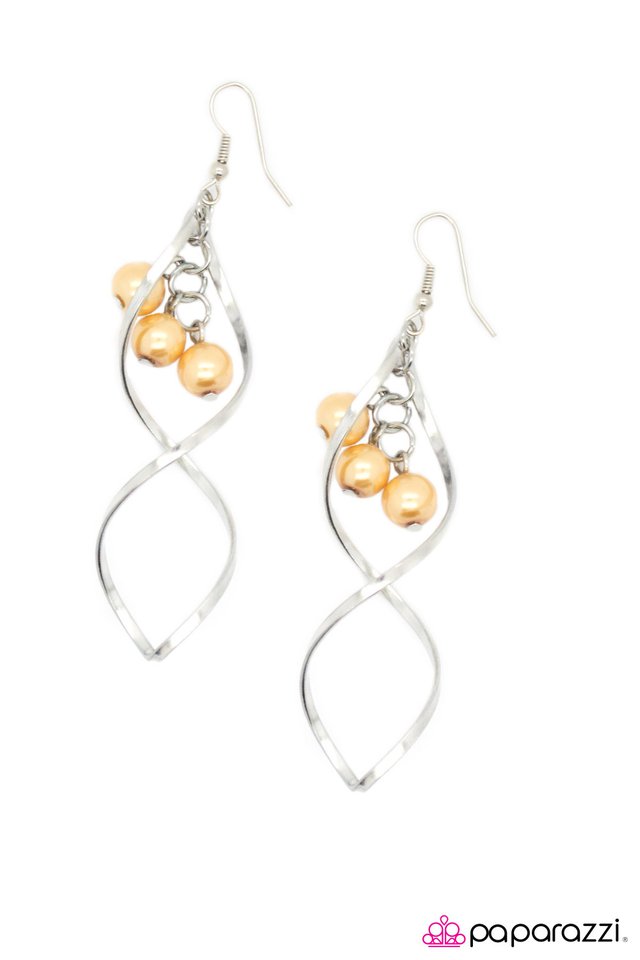Paparazzi ♥ Suspended In Time - Yellow ♥ Earrings
