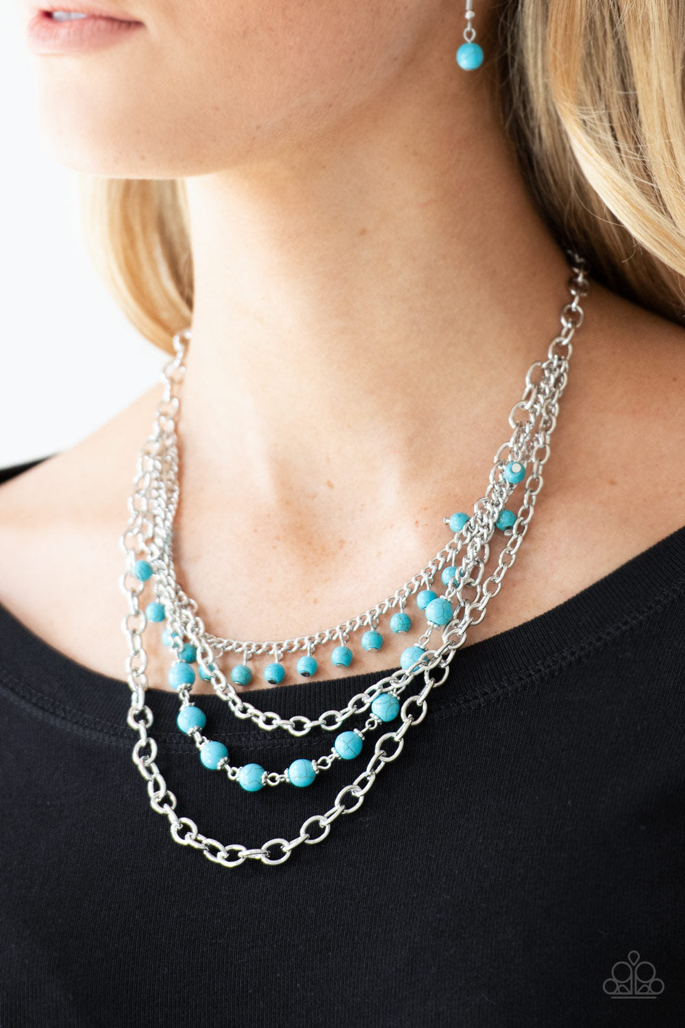Paparazzi ♥ Ground Forces - Blue ♥  Necklace