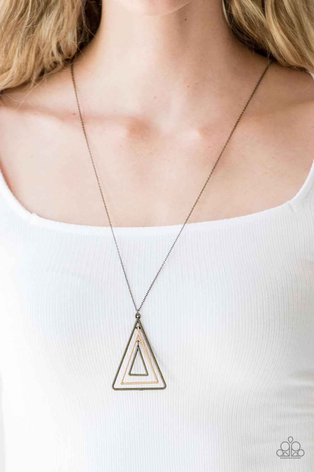 Paparazzi ♥ TRI Harder - Brass ♥  Necklace