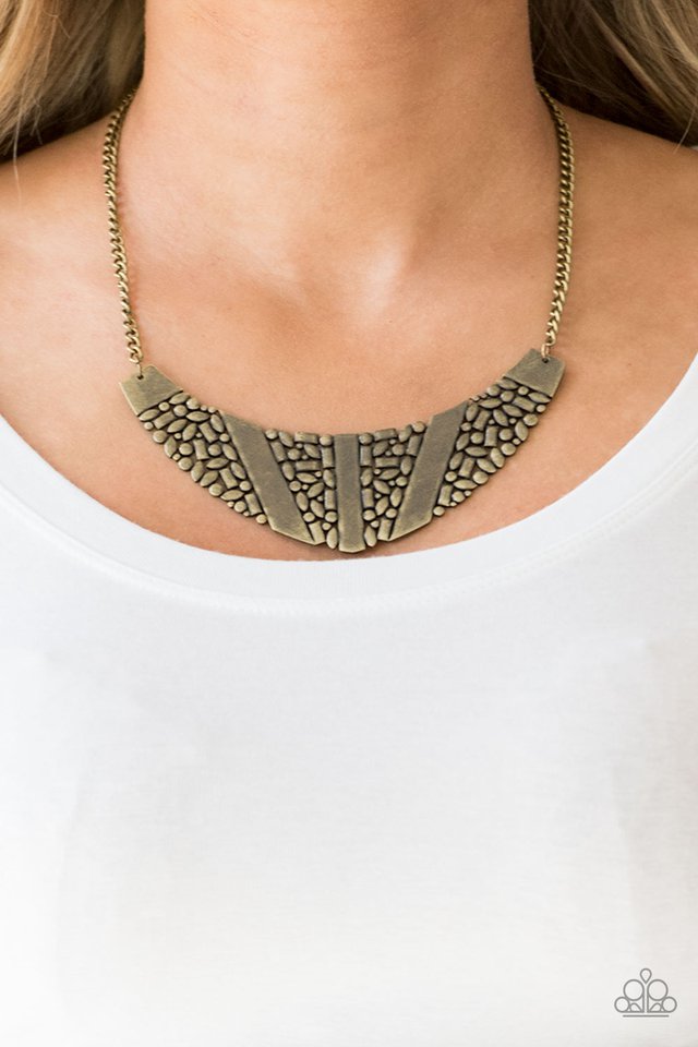 Paparazzi ♥ Terra Trailbreaker - Brass ♥ Necklace