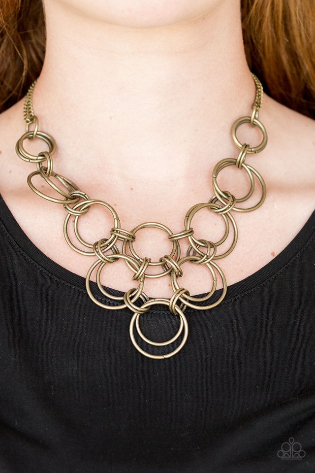 Paparazzi ♥ Ringing Off The Hook - Brass ♥ Necklace