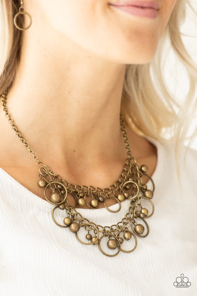 Paparazzi ♥ Warning Bells - Brass ♥ Necklace