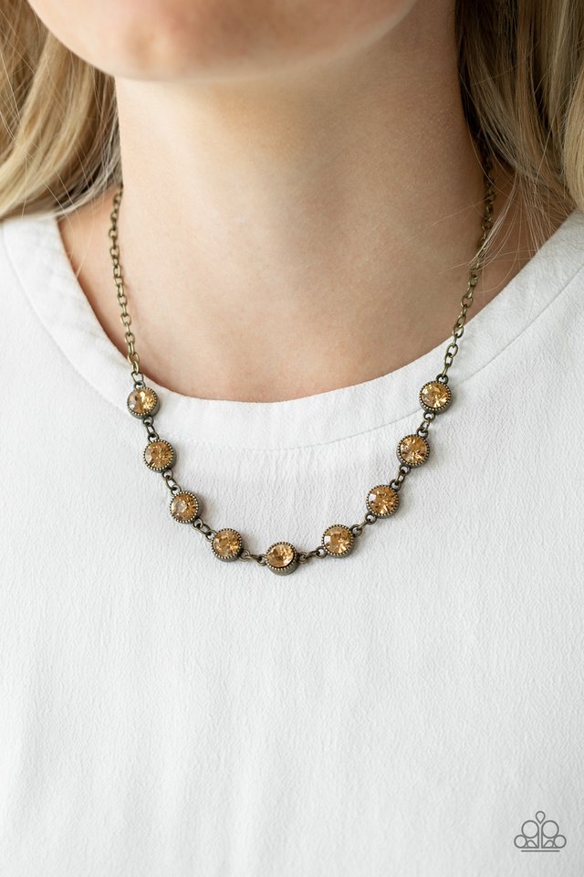 Paparazzi ♥ Starlit Socials - Brass ♥ Necklace