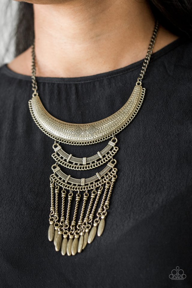 Paparazzi ♥ Eastern Empress - Brass ♥ Necklace