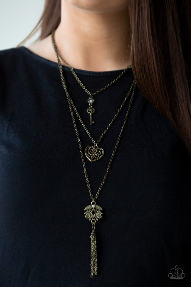 Paparazzi ♥ Love Opens All Doors - Brass ♥ Necklace