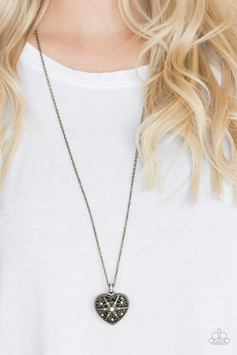 Paparazzi ♥ Casanova Charm - Brass ♥  Necklace