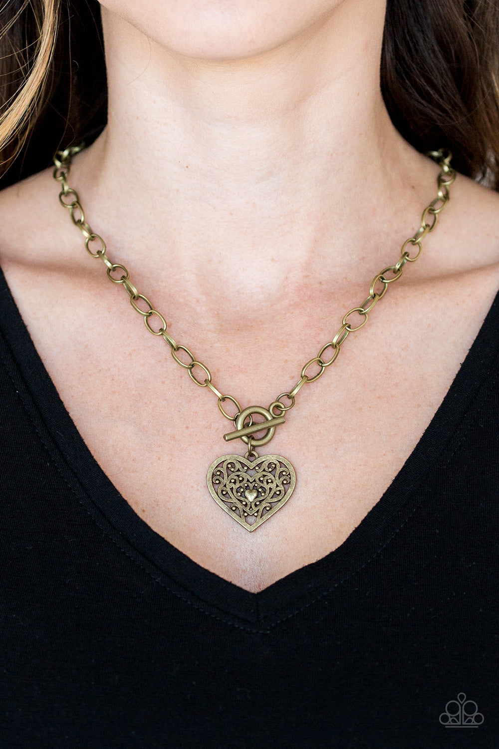 Paparazzi ♥ Victorian Romance - Brass ♥  Necklace