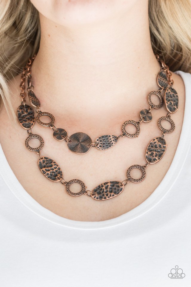 Paparazzi ♥ Trippin On Texture - Copper ♥ Necklace