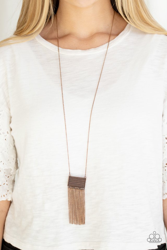 Paparazzi ♥ Totally Tassel - Copper ♥ Necklace
