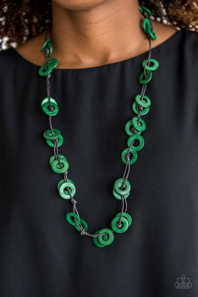Paparazzi ♥ Waikiki Winds - Green ♥ Necklace