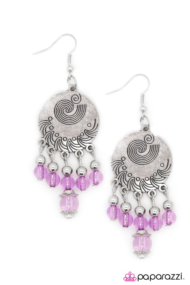 Paparazzi ♥ Spinning My Wheels - Purple ♥ Earrings