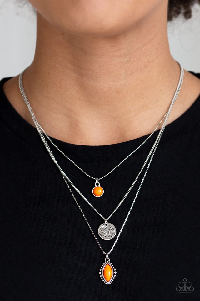 Paparazzi ♥ Tide Drifter - Orange ♥ Necklace