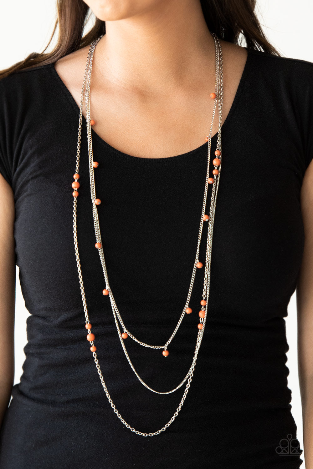 Paparazzi ♥ Laying The Groundwork - Orange ♥  Necklace
