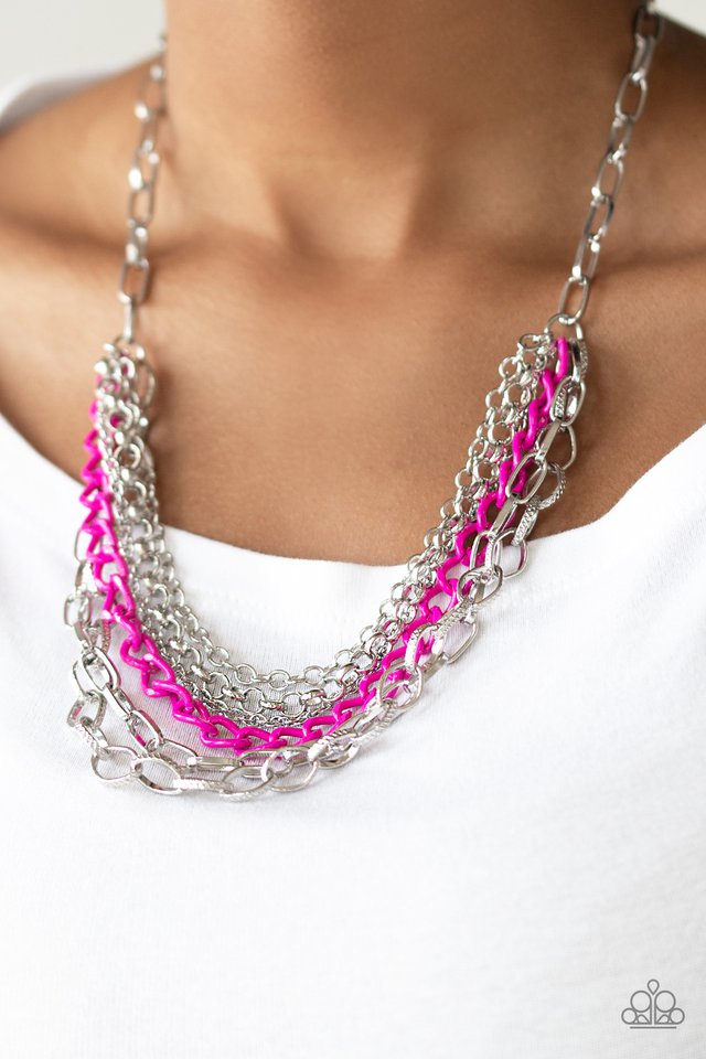 Paparazzi ♥ Color Bomb - Pink ♥ Necklace