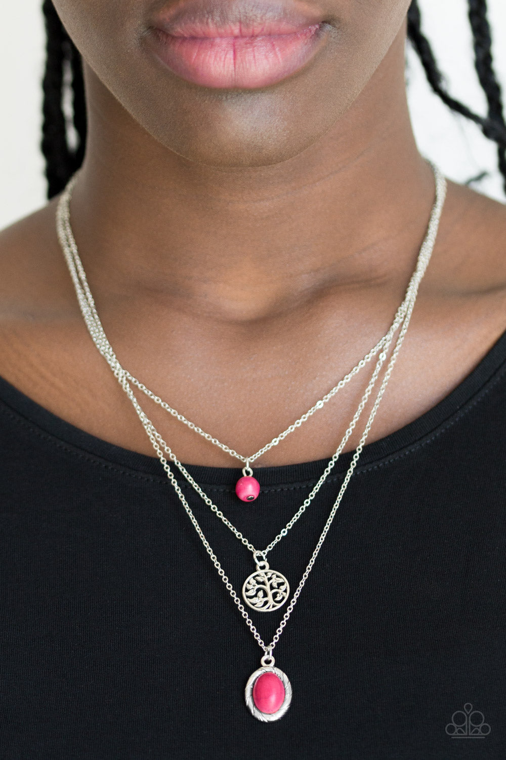 Paparazzi ♥ Southern Roots - Pink ♥  Necklace