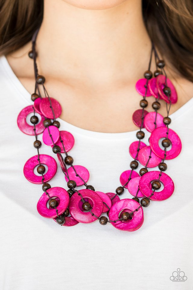 Paparazzi ♥ Catalina Coastin - Pink ♥ Necklace