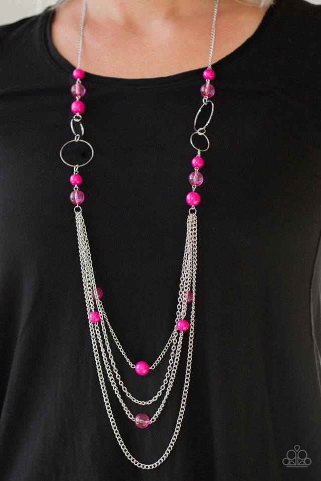 Paparazzi ♥ Bubbly Bright - Pink ♥ Necklace