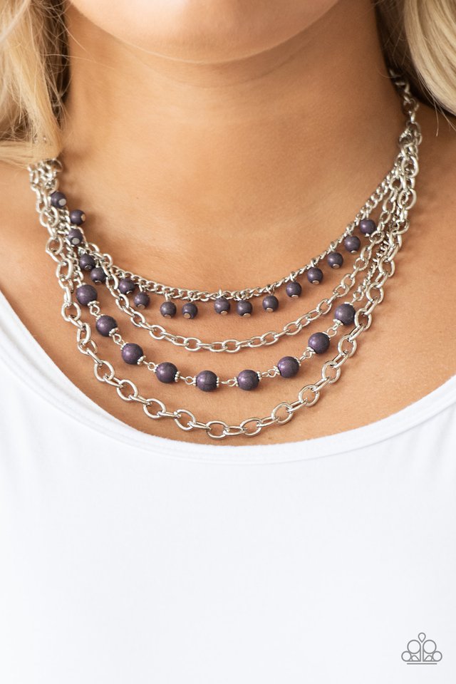Paparazzi ♥ Ground Forces - Purple ♥ Necklace