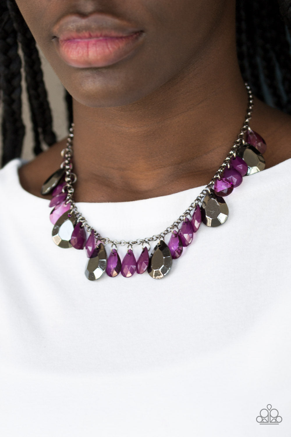 Paparazzi ♥ Hurricane Season - Purple ♥  Necklace